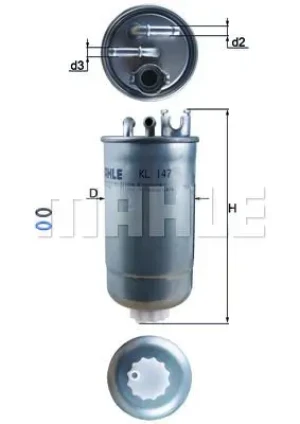 KL 147D MAHLE Filtr paliwa