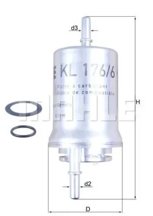 1.2 12V, 1.2, 1.4 16V Filtr paliwa VW POLO MAHLE