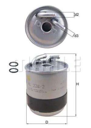 C 320, C 200, C 350, C 220 Filtr paliwa pod czujnik wody MERCEDES-BENZ KLASA C S204 MAHLE