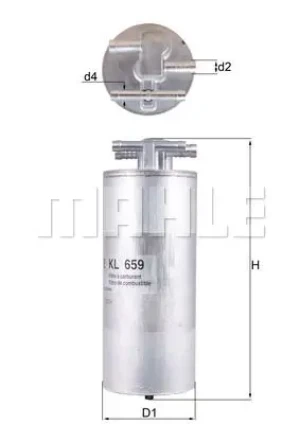 KL 659 MAHLE Filtr paliwa