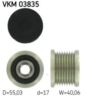 ML 450, ML 420 MERCEDES-BENZ KLASA M W164 Sprzęgło alternatora koło pasowe SKF