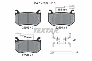 2256501 TEXTAR Klocki hamulcowe tył z czujnikiem