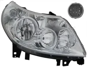 Reflektor lampa prawa z silnikiem elektrycznym PEUGEOT BOXER TYC