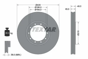 Tarcza hamulcowa OPEL CORSA B TEXTAR