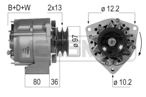 U 2400, U 1600, U 1800, U, U 2150, U 1200, U 2100 MERCEDES-BENZ UNIMOG Alternator