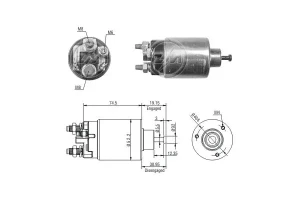 2.0 i, 1.8 i, 2.0 GSI OPEL ASTRA F Automat włącznik elektromagnetyczny rozrusznika ERA