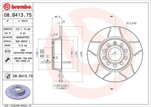 Tarcza hamulcowa tył VW GOLF VI BREMBO