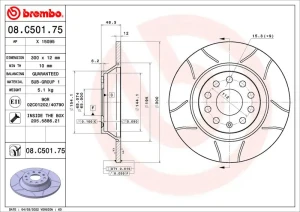 Tarcza hamulcowa tył VW TIGUAN BREMBO