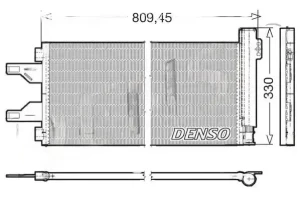 3.0 HDi, 2.2 HDi Skraplacz chłodnica klimatyzacji z osuszaczem CITROËN JUMPER DENSO