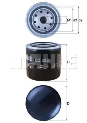 Filtr oleju z zaworem zwrotnym FORD SIERRA MAHLE