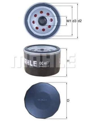 Filtr oleju z zaworem zwrotnym DACIA SANDERO MAHLE