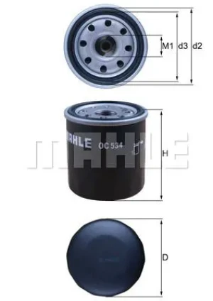 Filtr oleju z zaworem zwrotnym TOYOTA COROLLA VII MAHLE