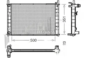 1.4 16V, 1.25 16V, 1.4 TDCi, 1.3, 1.6 TDCi, 1.6 16V FORD FIESTA V Chłodnica wody DENSO