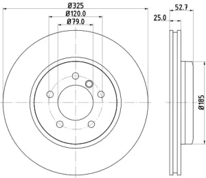 Tarcza hamulcowa przód BMW Z4 E85 HELLA PAGID