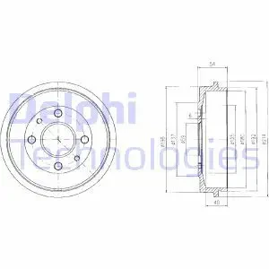 Bęben hamulcowy tył FIAT PUNTO DELPHI