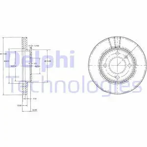 BG2109 DELPHI Tarcza hamulcowa przód wentylowana