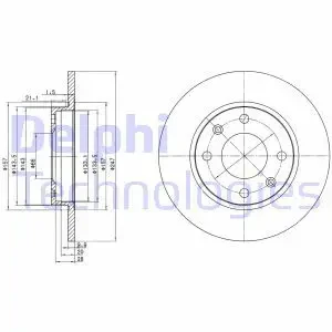 Tarcza hamulcowa przód PEUGEOT 106 DELPHI