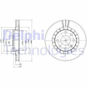 Tarcza hamulcowa przód wentylowana DAEWOO LEMANS DELPHI