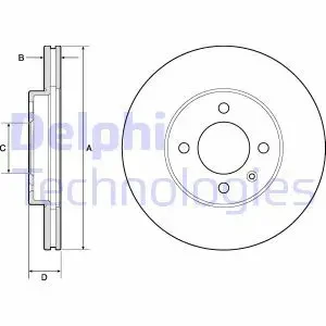 Tarcza hamulcowa przód wentylowana VW CADDY II DELPHI