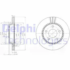 Tarcza hamulcowa tył wentylowana AUDI A8 D2 DELPHI