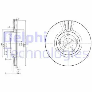 Tarcza hamulcowa przód wentylowana RENAULT ESPACE III DELPHI