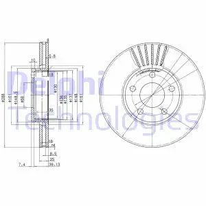Tarcza hamulcowa przód wentylowana VW PASSAT B5 DELPHI