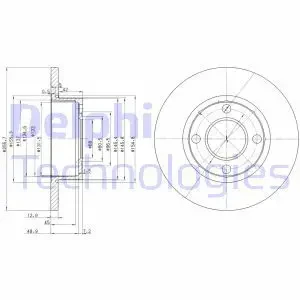 BG2752 DELPHI Tarcza hamulcowa przód