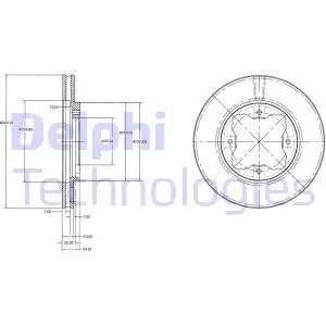 BG2798 DELPHI Tarcza hamulcowa przód wentylowana
