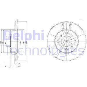 Tarcza hamulcowa przód wentylowana MITSUBISHI CARISMA DELPHI