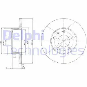 Tarcza hamulcowa przód FIAT DUCATO Skrzynia (230_) DELPHI