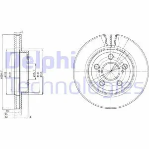 Tarcza hamulcowa przód wentylowana TOYOTA CORONA DELPHI