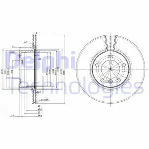 Tarcza hamulcowa przód wentylowana BMW 5 E39 DELPHI