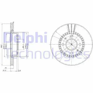 BG3134 DELPHI Tarcza hamulcowa przód wentylowana