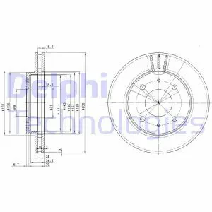 Tarcza hamulcowa przód wentylowana MITSUBISHI GALANT VIII DELPHI