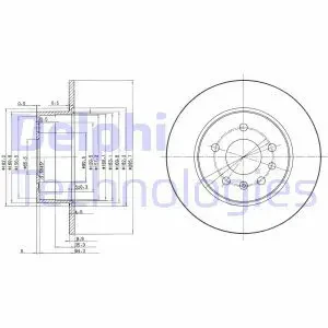 BG3274 DELPHI Tarcza hamulcowa tył