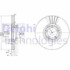 Tarcza hamulcowa przód wentylowana FORD TRANSIT DELPHI