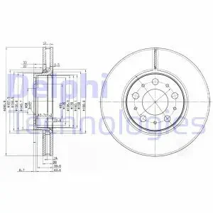 BG3513 DELPHI Tarcza hamulcowa przód wentylowana