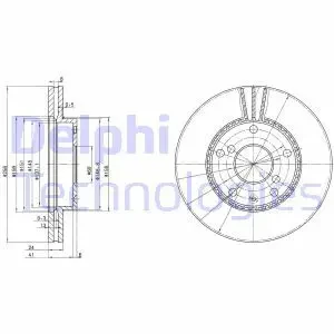 BG3531 DELPHI Tarcza hamulcowa przód wentylowana