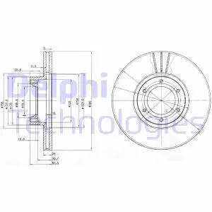Tarcza hamulcowa przód wentylowana RENAULT MASTER II DELPHI