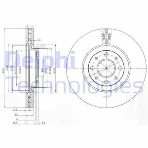 Tarcza hamulcowa przód wentylowana FIAT STILO DELPHI