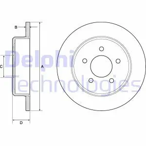 Tarcza hamulcowa tył CHRYSLER GRAND VOYAGER III DELPHI