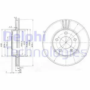 Tarcza hamulcowa przód wentylowana FORD USA ESCAPE DELPHI
