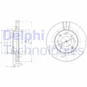 Tarcza hamulcowa przód wentylowana HONDA LOGO DELPHI