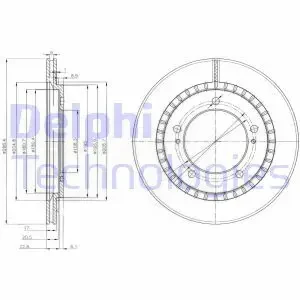 BG3820 DELPHI Tarcza hamulcowa przód wentylowana