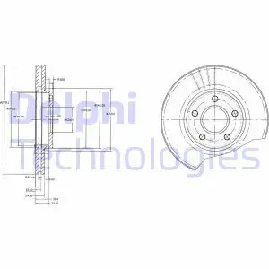 Tarcza hamulcowa przód wentylowana FORD TRANSIT I DELPHI