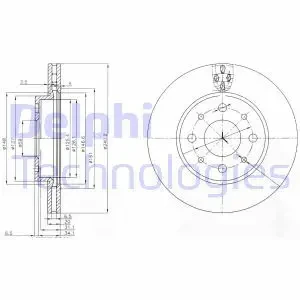 Tarcza hamulcowa przód wentylowana FIAT 500 DELPHI