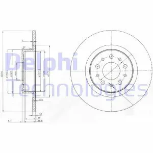 BG3857 DELPHI Tarcza hamulcowa tył