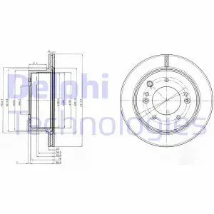 BG3859 DELPHI Tarcza hamulcowa tył wentylowana