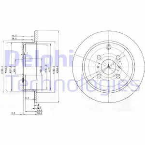 BG3867 DELPHI Tarcza hamulcowa tył