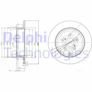 BG3912 DELPHI Tarcza hamulcowa tył